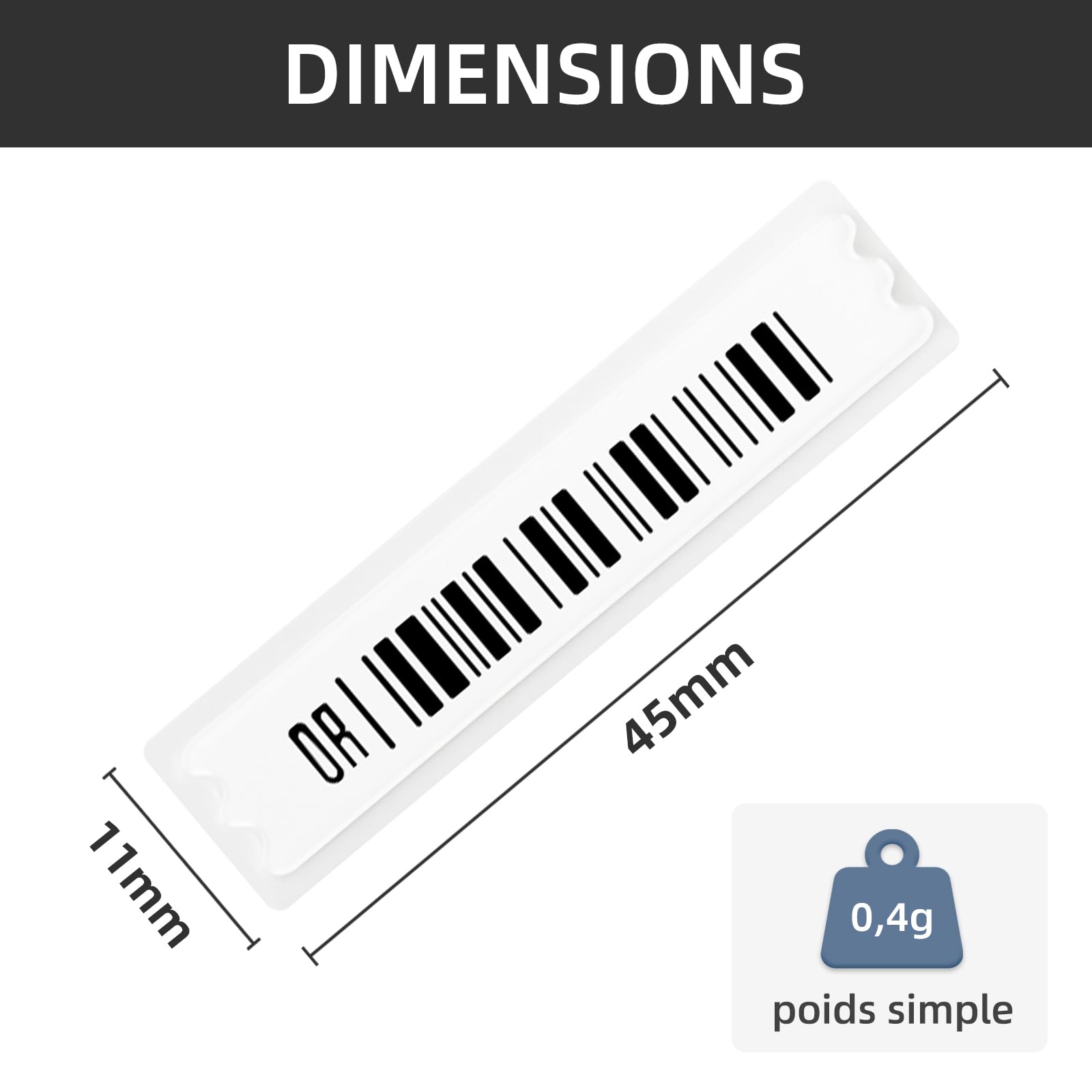 Étiquettes Antivol pour Magasin, Autocollants Étiquette Antivol AM 58 kHz DR pour Systèmes EAS, Étiquette Jetable pour Boutiques, Commerces et Supermarchés 5000 pièces