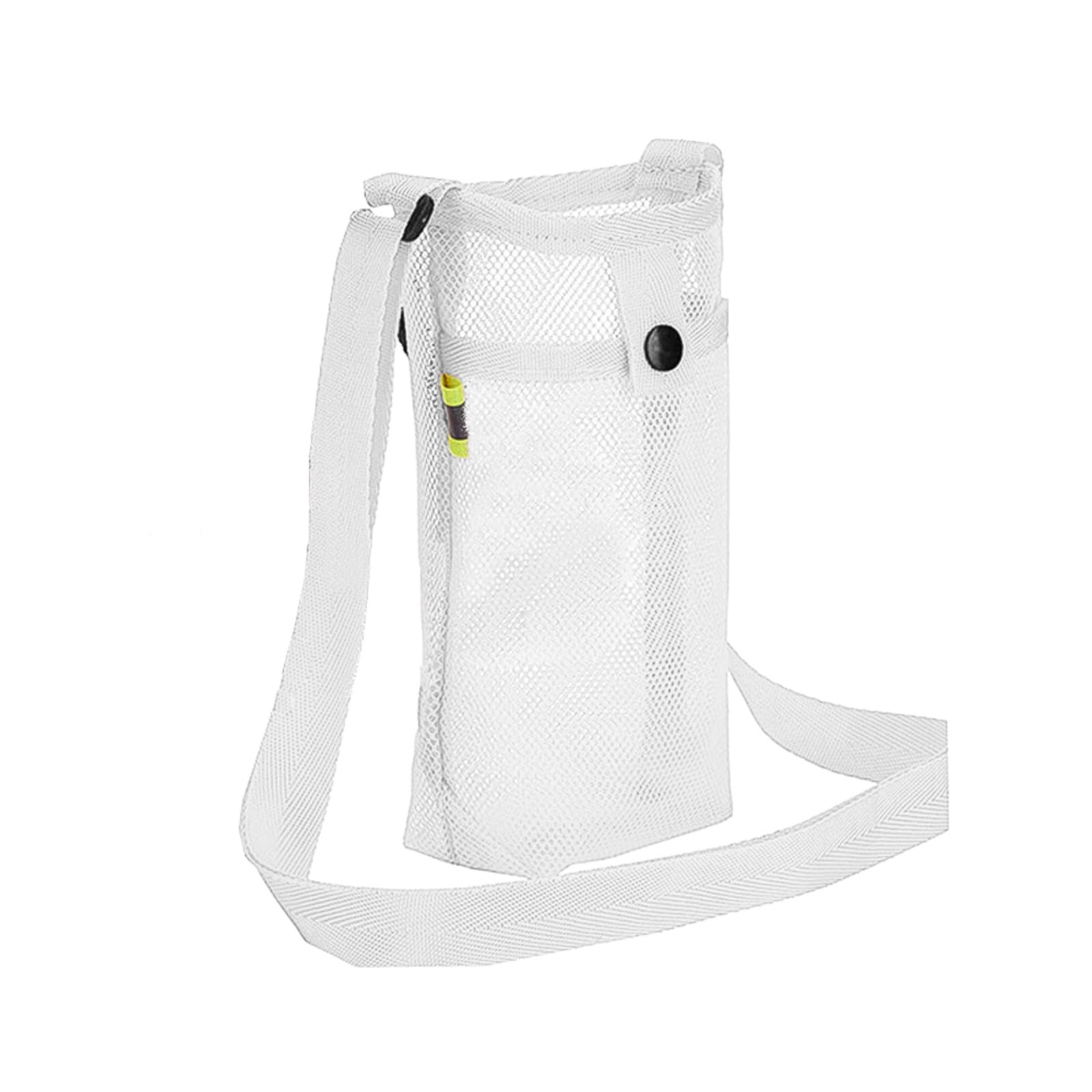 FUZVOL Water Bottle Carrier Water Bottle Holder with Adjustable Shoulder Hand Strap Portable Durable Water Bottle Bag for Adults Kids Walking Hiking Camping Travelling Exercise White