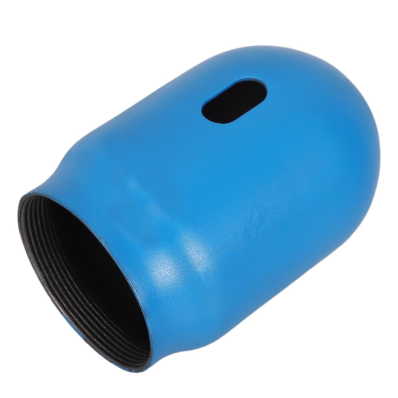 Cilindro de oxígeno protegido contra corrosión con esta tapa de acero azul