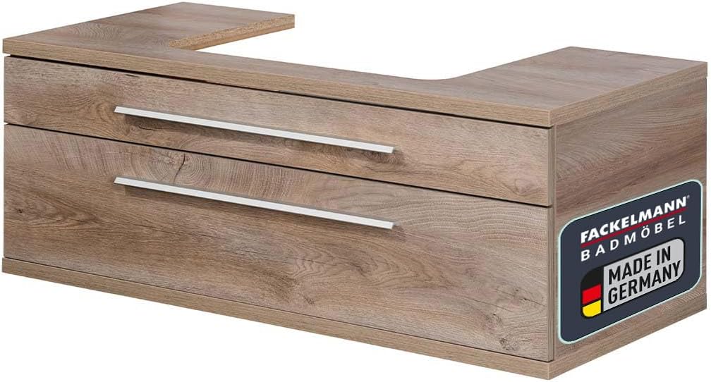 FACKELMANN Stanford Vanity Unit with Basin Cut-Out / Soft-Close System / Dimensions (W x H x D): Approx. 110 x 41 x 50 cm / High-Quality Bathroom Cabinet / Body: Light Brown / Front: Light Brown