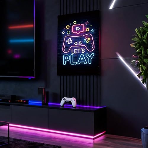 Miniatura 3 de Arte de pared para videojuegos, letrero de luz de neón, decoración de pared para adolescentes y niños, decoración de sala de juegos, pintura