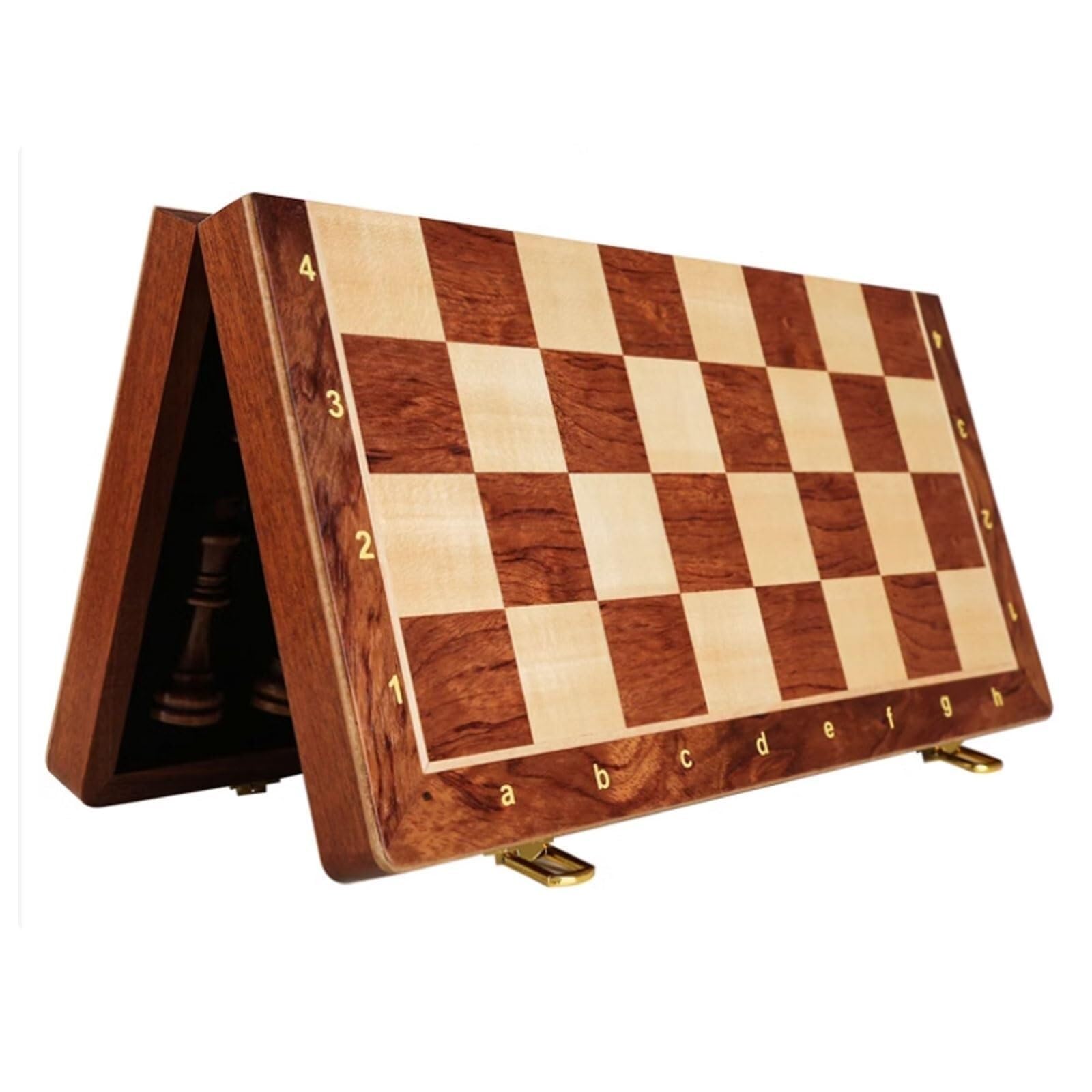 Set di scacchi pieghevole in legno con scacchiera portatile for adulti, viaggi, regali for serate di gioco in famiglia scacchiera portatile(39 * 39cm)