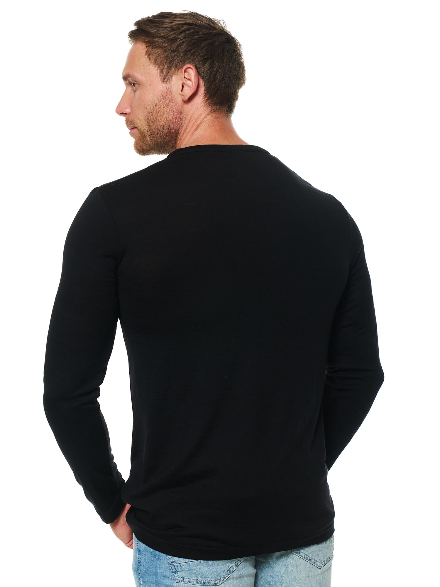 Merino.tech sous Vetement Thermique Homme Laine Merinos - 100% Pull Merinos pour la Randonnée et la Chasse