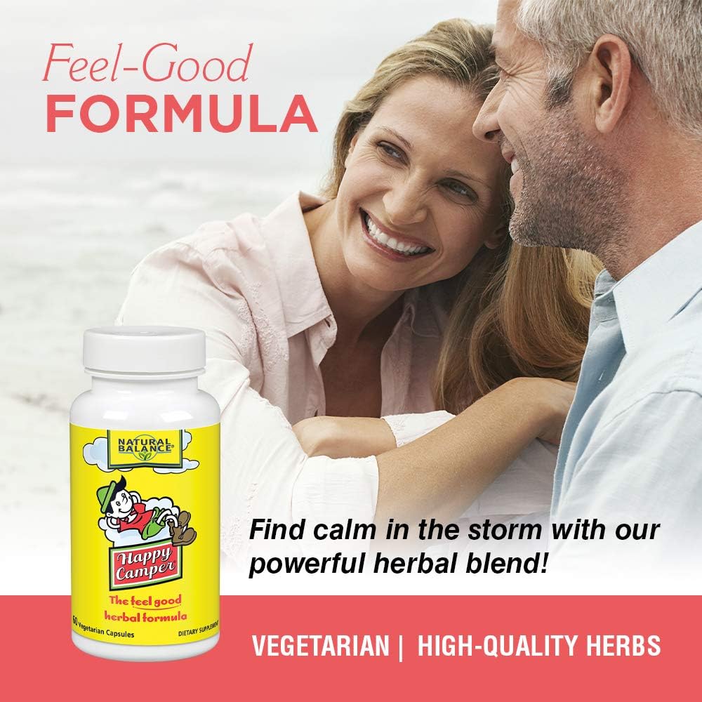 Natural Balance Happy Camper | Feel-Good Mood Support and Relaxation Supplement with Kava Kava (60 Count) : Health & Household