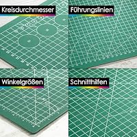 OfficeTree Schneidematte A3 - Grün - mit beidseitigen Rastern und Markierungen - Bastelunterlage 45x30 als Nähen Zubehör - Auch als Schneideunterlage und Malunterlage – Ansicht 5