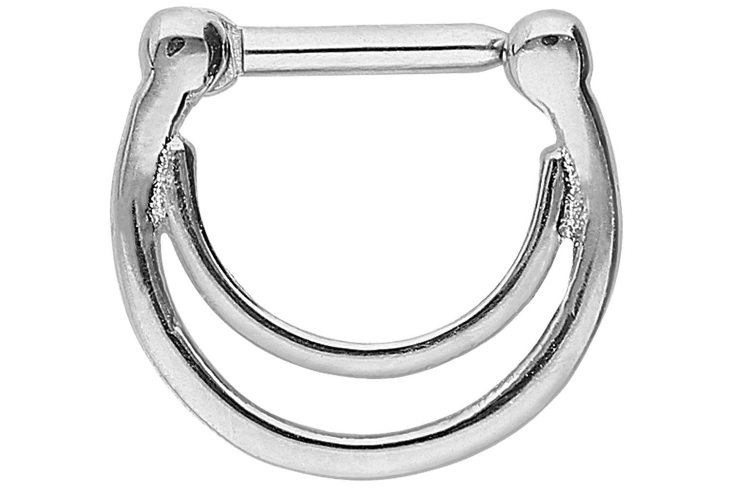 Surgical Steel Clicker Piercing for Septum Tragus Helix Double Ring Choice of Colours