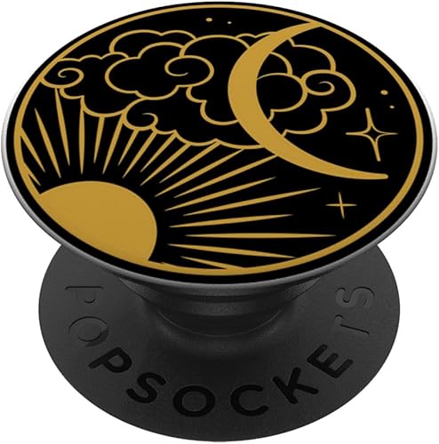 Miniatura 1 de Vintage Sun Stars Mystical Galaxy Wicca Space Crescent Moon PopSockets PopGrip agarre intercambiable para teléfonos y tabletas