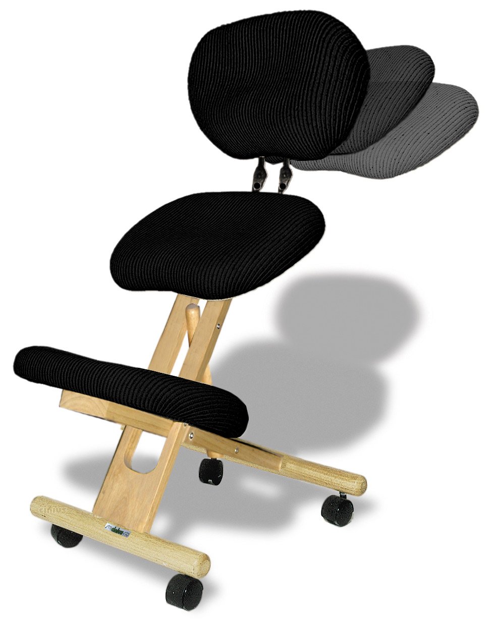 cinius Chaise Ergonomique Professionnelle avec Dossier, Couleur Naturelle/Noir