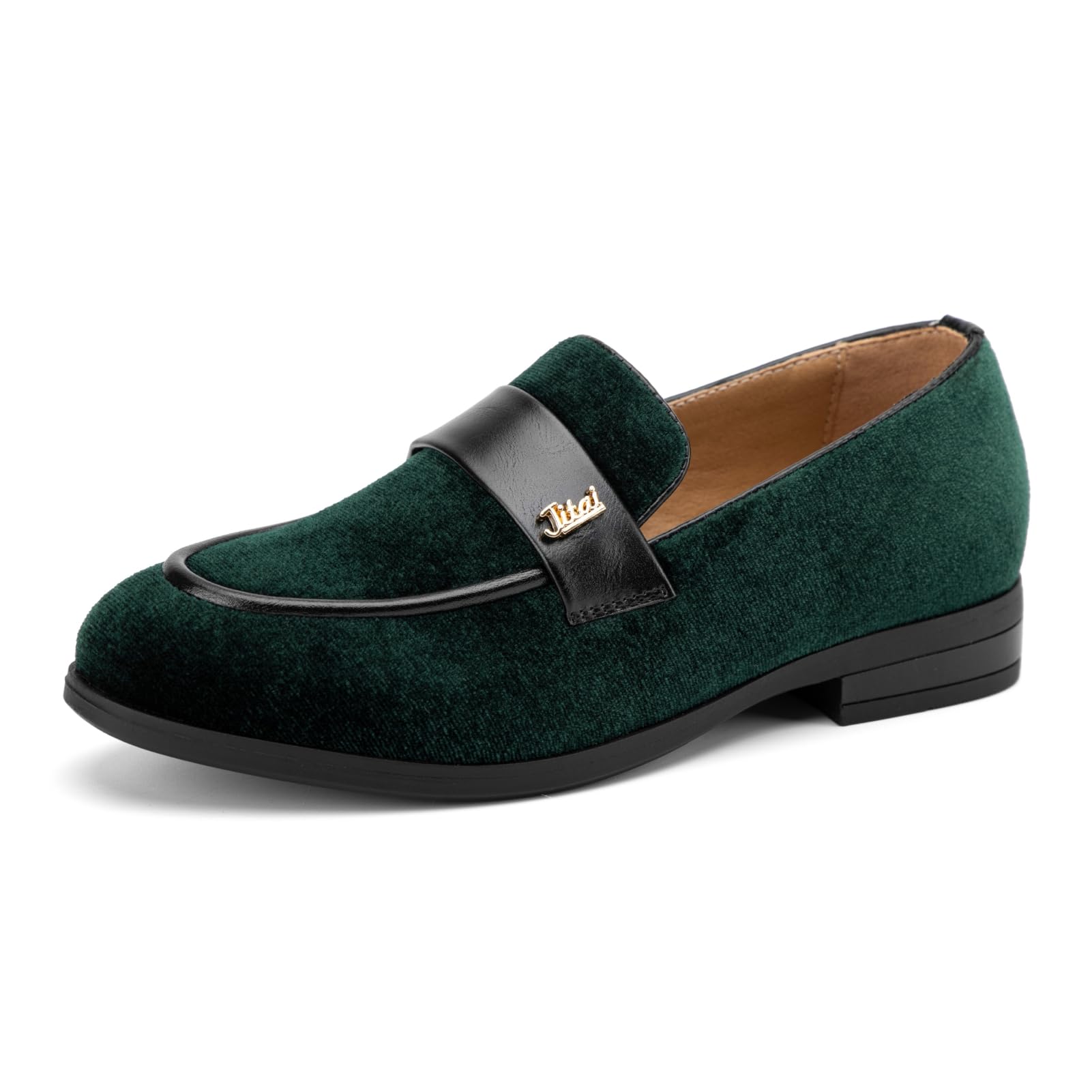 JITAI Boys Dress Loafers for Weddings & School, Breathable Slip-On Leather Tuxedo Shoes, Toddler to Preteen