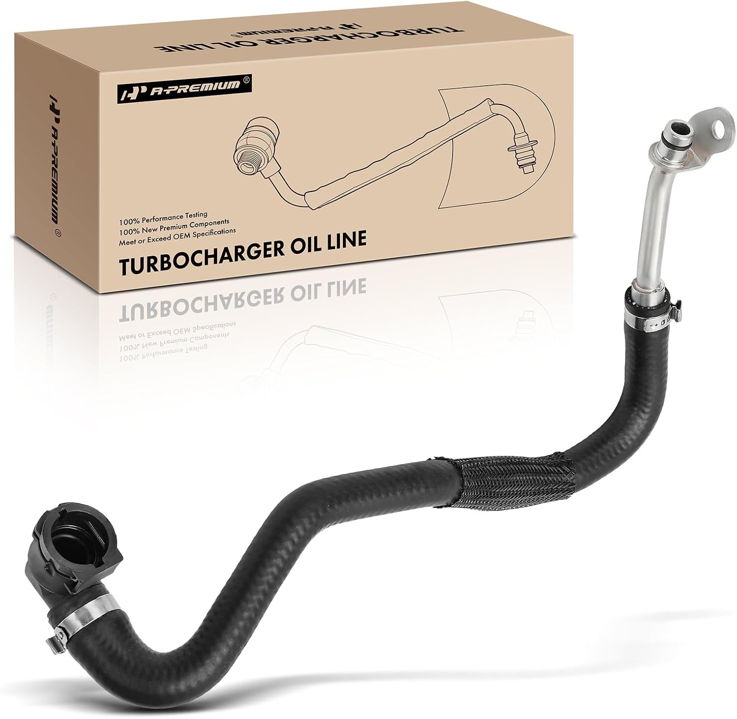 A-Premium Turbocharger Coolant Line Compatible with BMW | for 750i 2016-2019, 750i xDrive 2016-2019, 750Li xDrive 2017-2019, M550i xDrive 2018-2019, 4.4L, Water Pump To Pipe