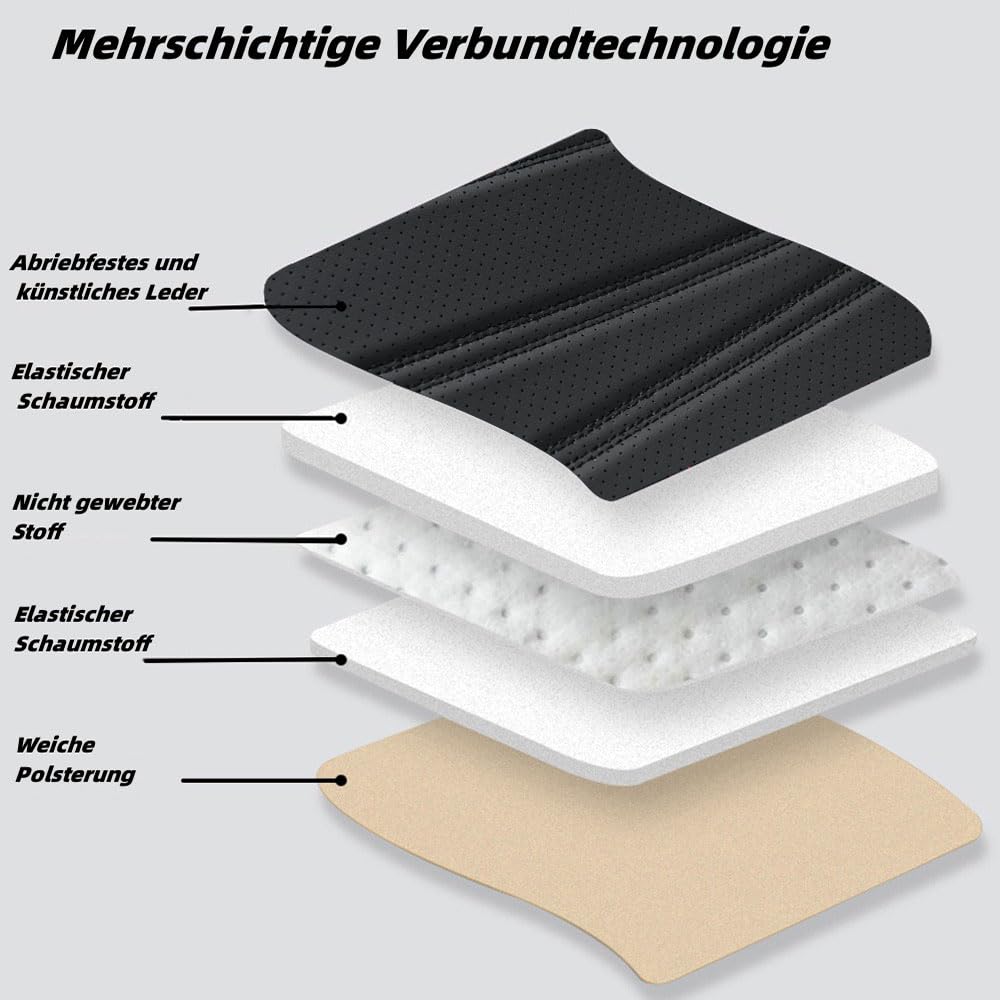 Universelle Auto-Sitzbezüge Komplettset, Fahrzeuginnenausstattung, Autositzbezüge Nappa-Leder – passend für 90% Autos, SUVs und Geländewagen (Schwarz,for Skoda Superb -2014)