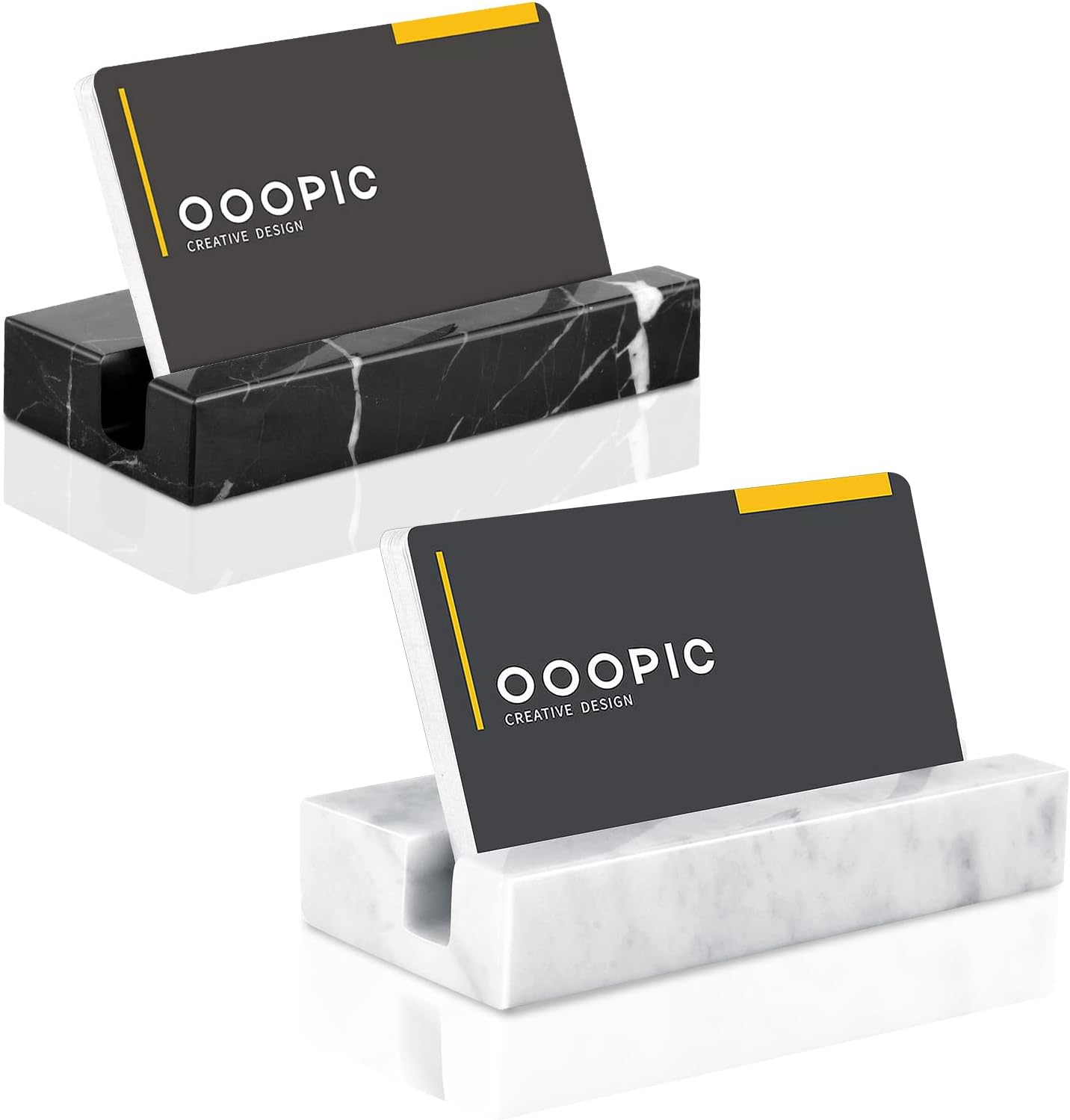DLUGOPIS Marble Business Card Holder Business Cards Holder Stand Display 4 x 2 x 0.