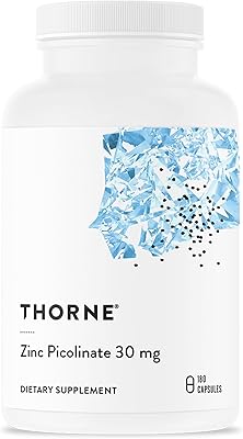 Thorne Research - Zinc Picolinate 30 mg - Well-Absorbed Zinc Supplement for Growth and Immune Function - 180 Capsules