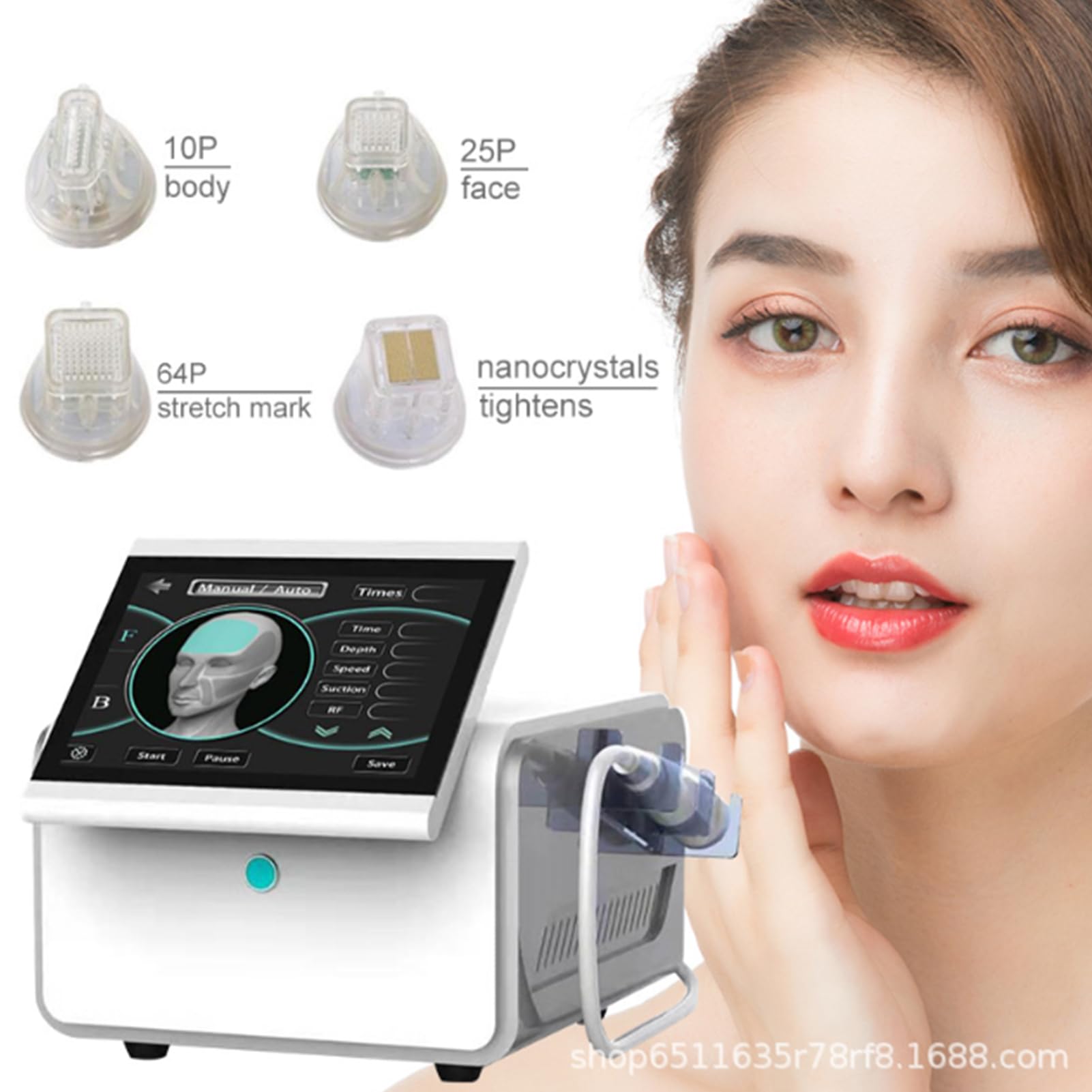 BCBKD Appareil Professionnel De Micro-Aiguilletage Rf,Machine De Lifting Visage 2 En 1,Élimination des Cicatrices,Rides,Vergetures Et Pores Dilatés,Stimulation Collagène Usage Institut & Domestique