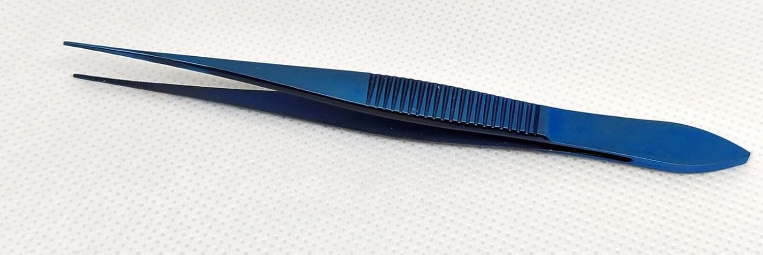 Ophthalmic Titanium Dressing Forcep Straight Serrated Delicate