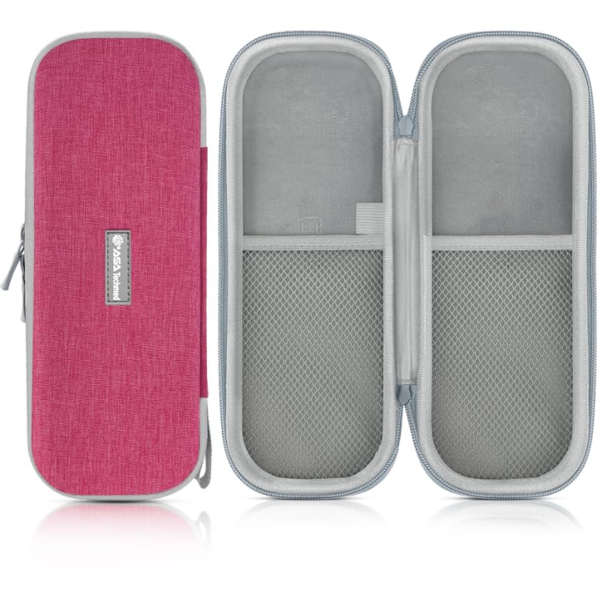 ASA TECHMED Protective Stethoscope Carrying Case with Double Mesh Storage (Gray-Pink)