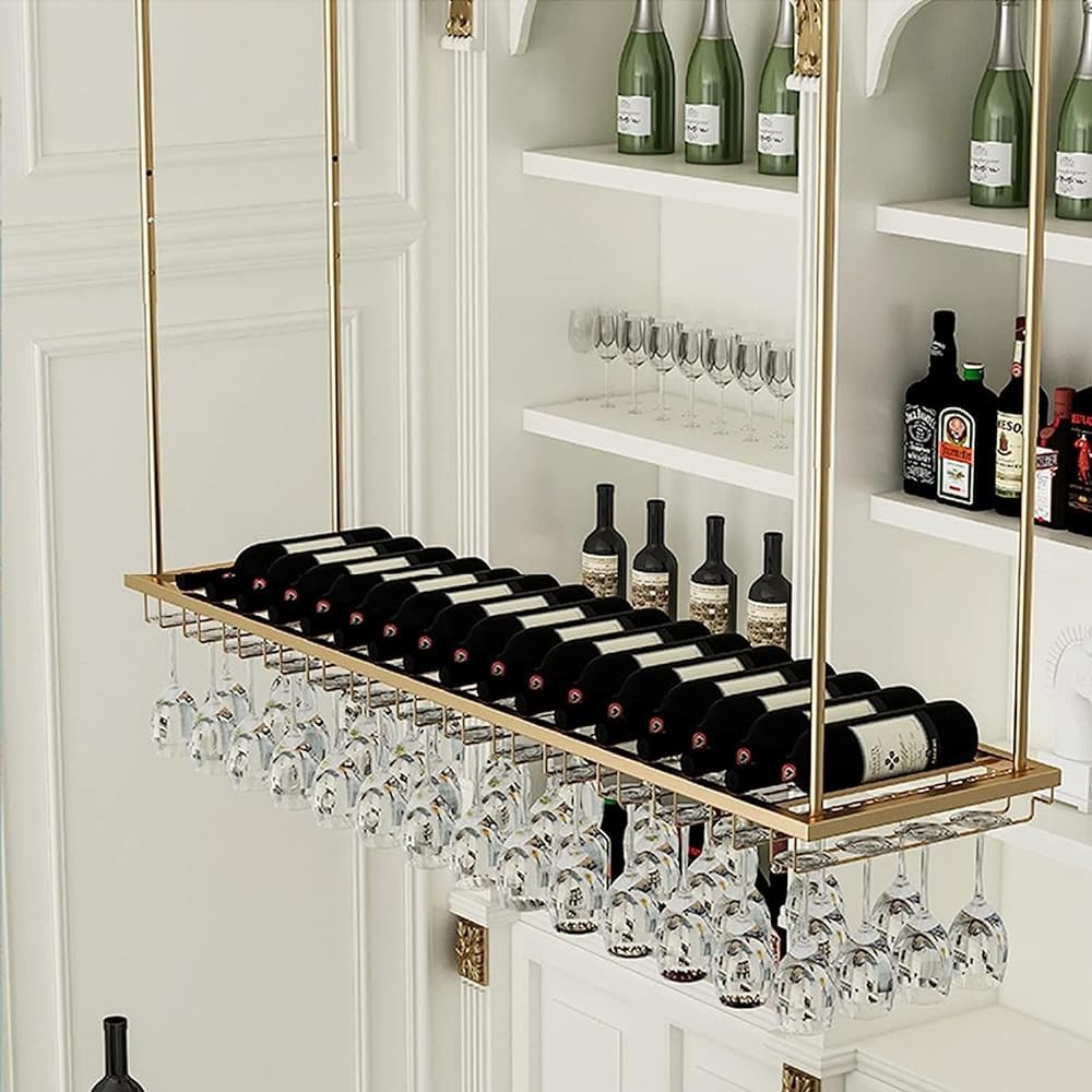 Support de verres à pied et casier à vin suspendu, le cadeau idéal pour amateurs de vin