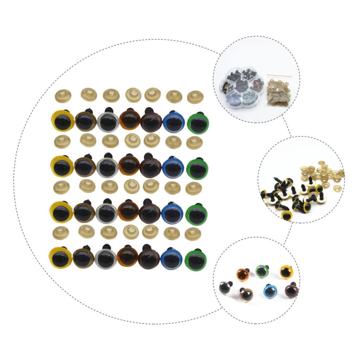 NUOBESTY 5 Sets Plüschpuppenbrille Augapfel Wackelauge Handgenähte Bewegliche Augen Puppenaugen Wackelaugen Farbe Für Augen Bastelaugen Engelsaugen Webstuhlaugenaufkleber Farbig Für Augen