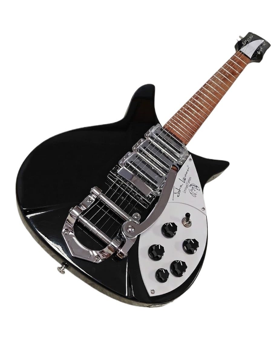 Chitarra elettrica Solid Body, stile tributo nero anni '60 con 3 pickup e tremolo, 6 corde full size for performance sul palco rock (Guitarra Electrica)