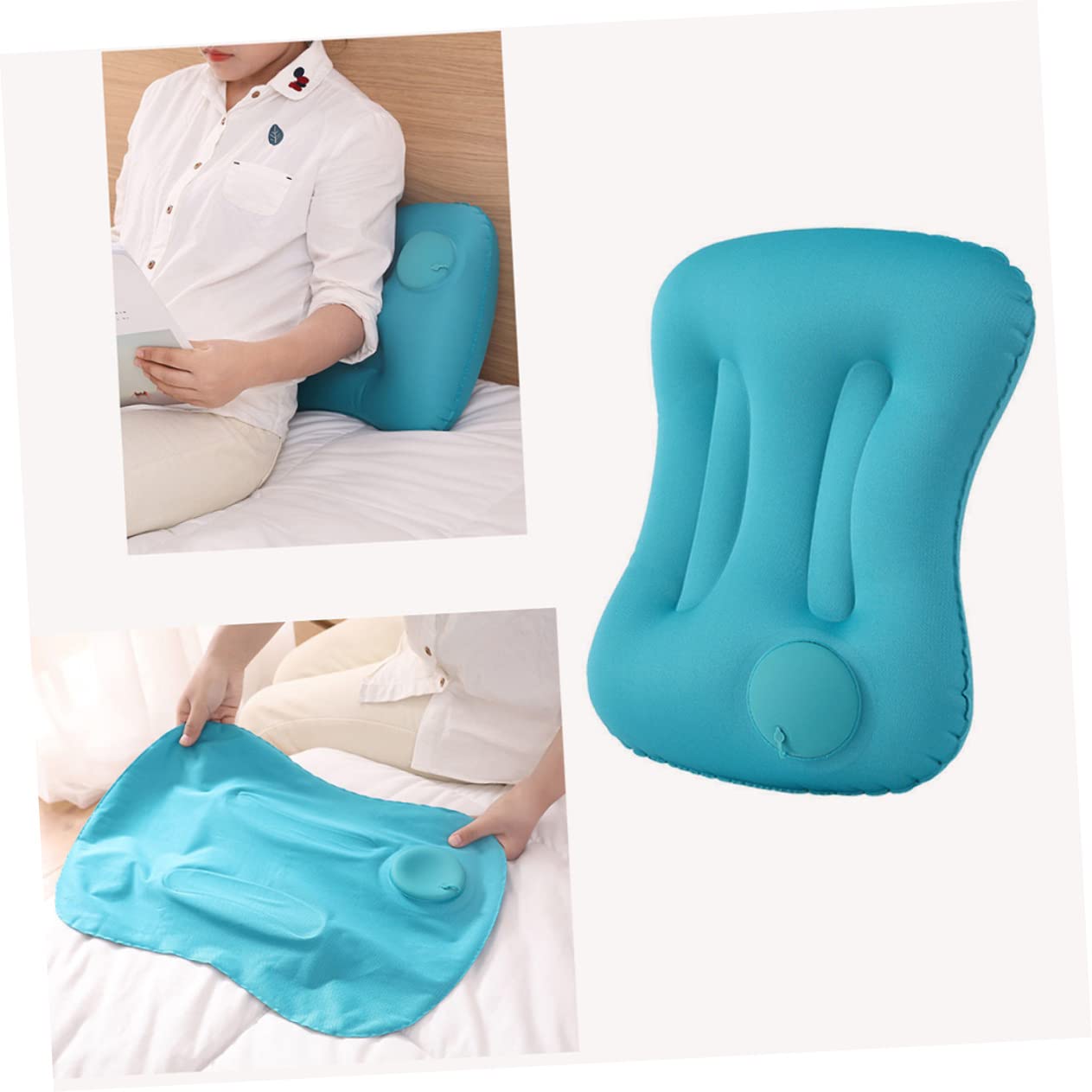 ABOOFAN Comfortable Travel Pillow Lumbar Support Inflatable Camping Pillow Easy to Carry Stylish Design