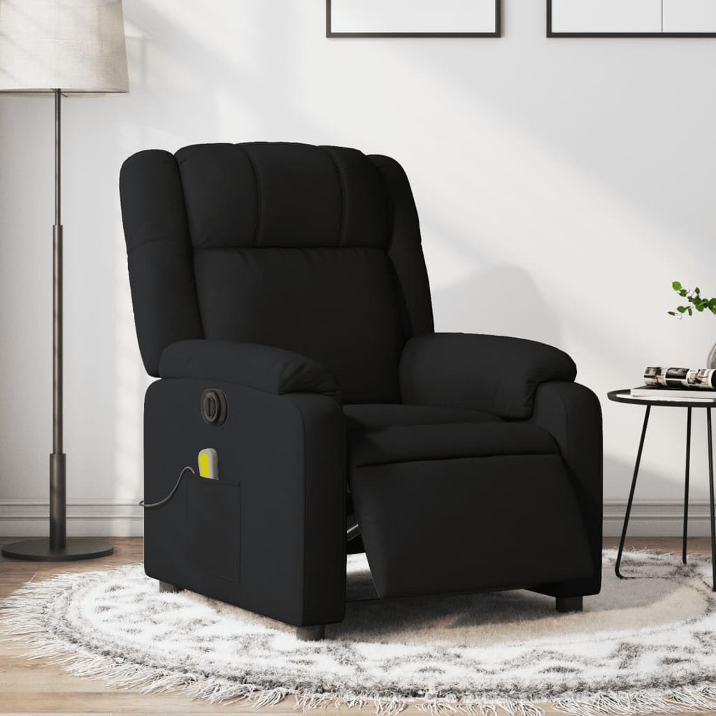 SKM Electric Massage Recliner Chair Black Fabric (Weight-48KG)-6217