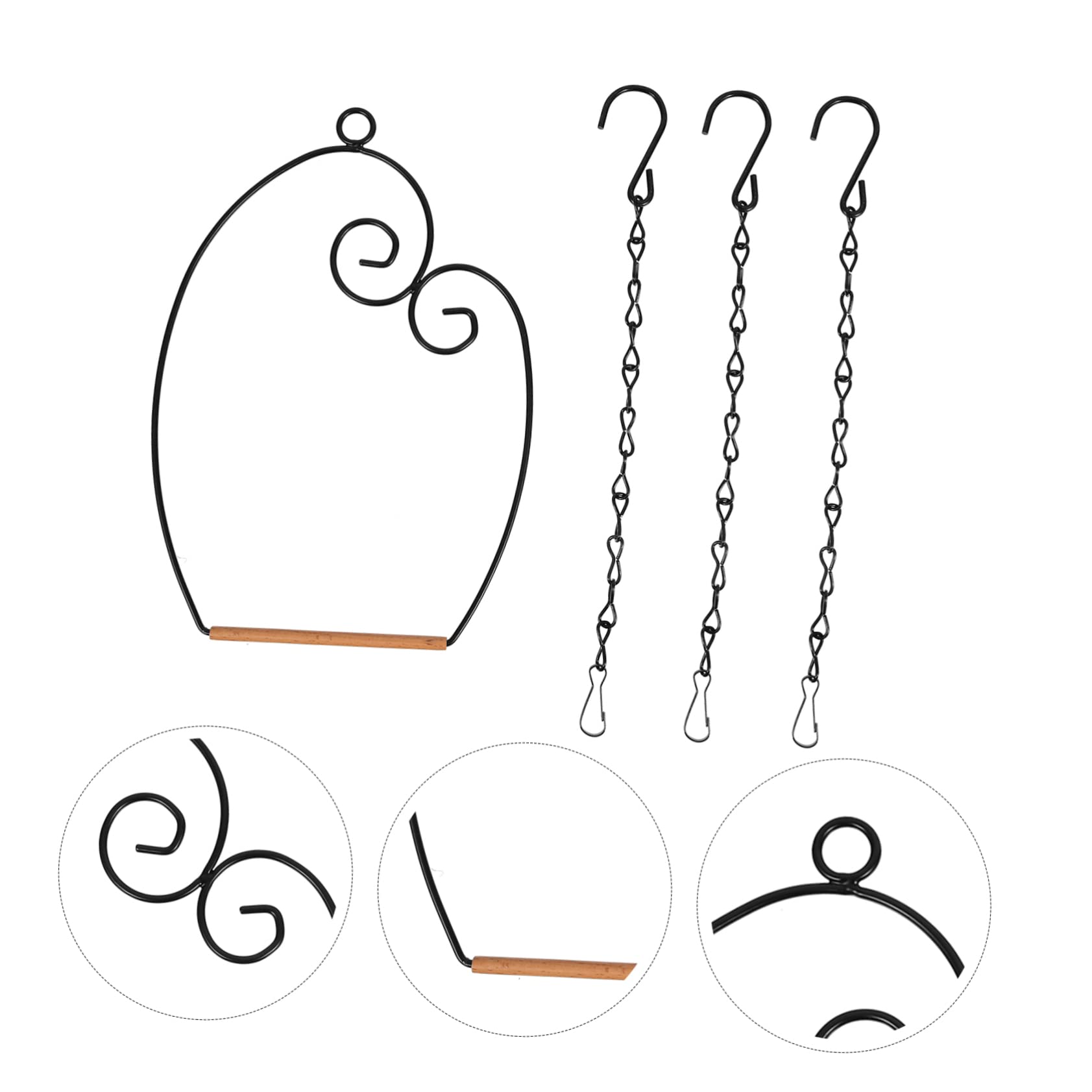 FRCOLOR 3ensembles Support De Perchoir pour Oiseaux Fer Station De Jeu Extérieure pour Perroquets avec Trois Chaînes Accessoire Pratique pour Entraînement Et Amusement des Oiseaux