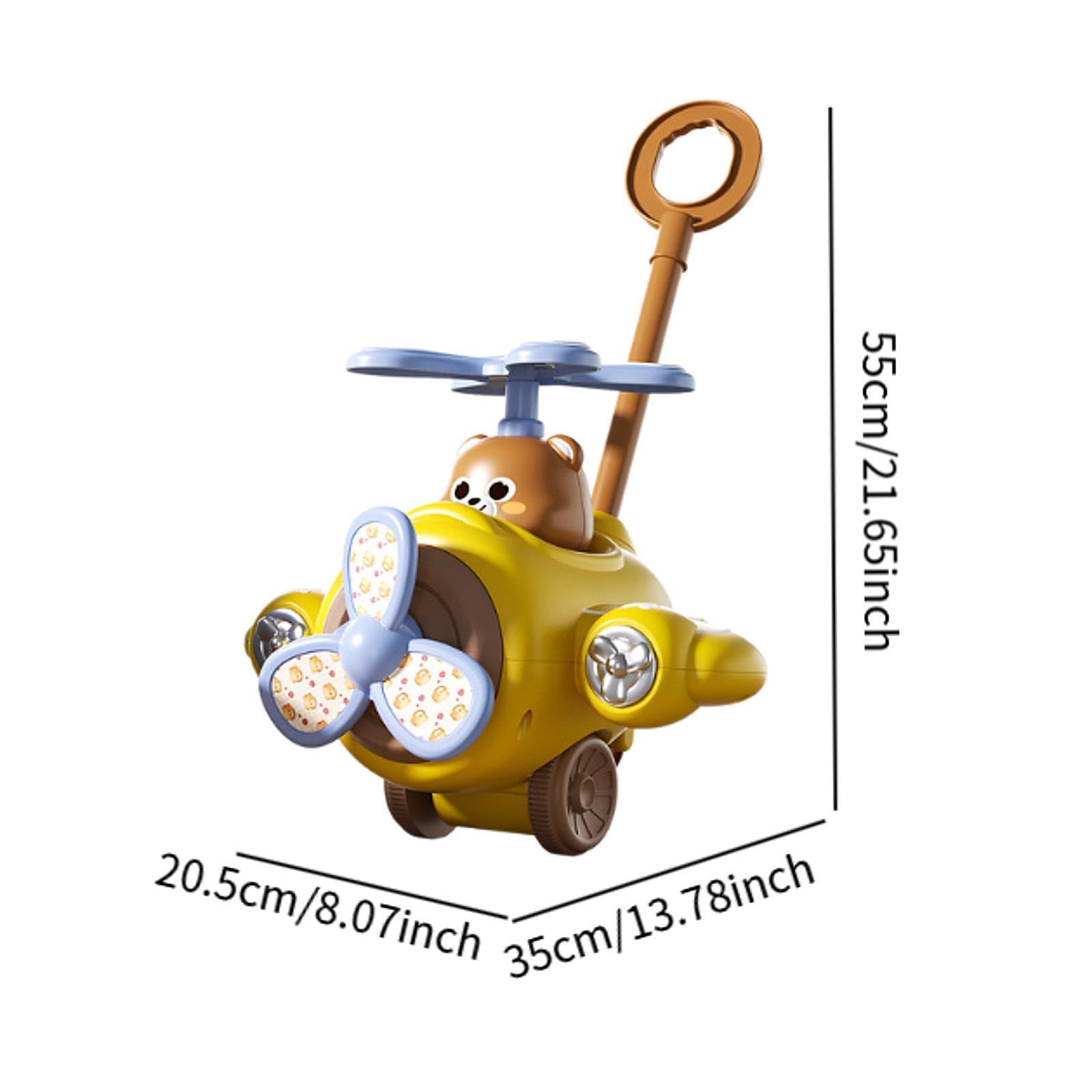 Garende Cartoon Toy Trolley Hand Push Toy Infant Push Walker Toddlers Learning Stroller for Toddlers, Yellow