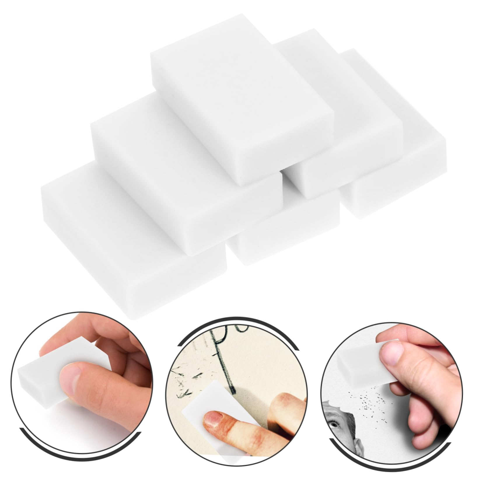 5 Sätze Professionelle Radiergummis Für Bleistiftzeichnungen Weißer Pvc Radierer Für Kunst Schule Und Büro Tragbar Und Vielseitig Einsetzbar Geeignet Für Verschiedene 30 Stück * 5