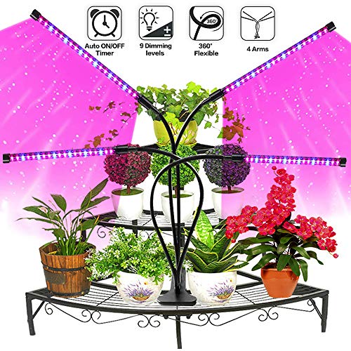 Preisvergleich Produktbild Pflanzenlampe LED, 40W Pflanzenlicht Pflanzenleuchte Grow Lampe Vollspektrum für Zimmerpflanzen mit Zeitschaltuhr, 3 Arten von Modus, 9 Arten von Helligkeit