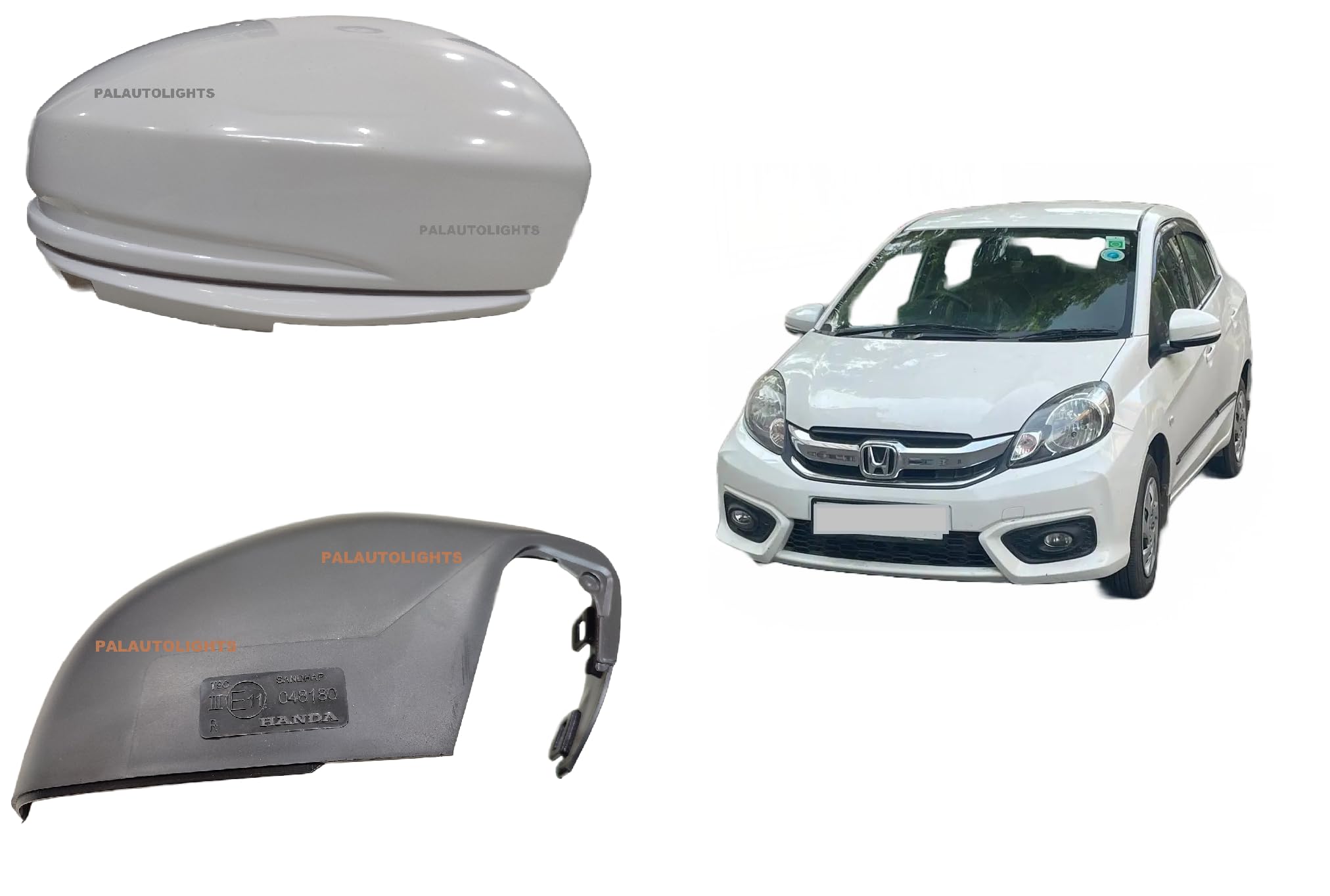 PALAUTOLIGHTS Side Mirror Lower and Upper Cover Cap without indicator space compatible with Honda Amaze (Launch Year:2015-2017)-Right/Driver Side