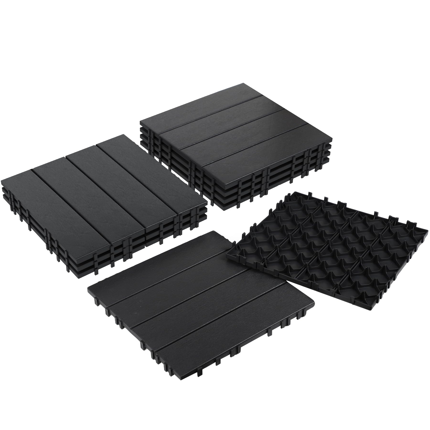 Photo 1 of ***MISSING TWO PIECES***
Neoaider 9PCS Plastic Interlocking Decking Tiles 12" x 12", 9 sq. ft Waterproof Outdoor Flooring All-Weather, Patio Floor Decking Tile for Garden Porch Poolside Balcony Backyard, Dark Grey