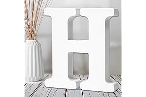 AOCEAN 6 Inch White Wooden Letter H