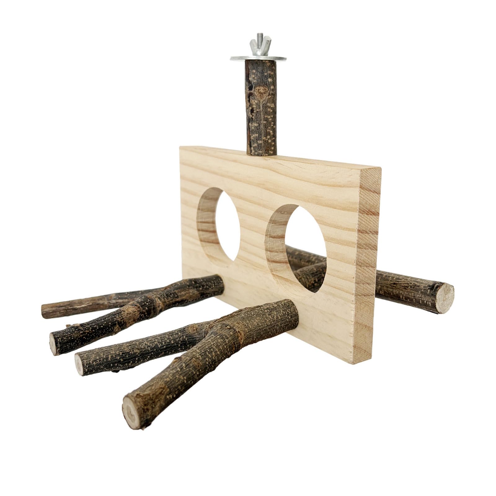 Maxtonser Interactively Bird Stand Wooden Bird Playing Gym Stand Cage Accessories Enrichment Toy For Parakeets/Cockatiels