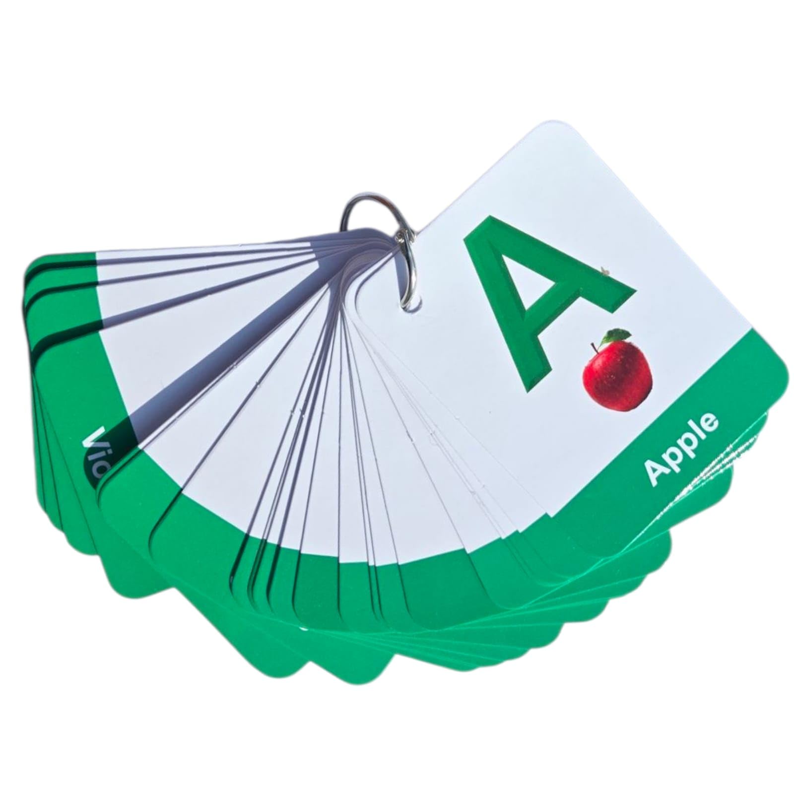 Alphabet Flashcards with Pictures and Words | ABC Learning Cards for Toddlers | Real Image A-Z Flash Cards | Wipeable, Tear-Proof, Laminated | Preschool Educational Cards