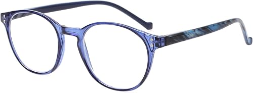 Miniatura 3 de NORPERWIS 5 pares de anteojos de lectura, ajuste estándar con bisagra de resorte para hombres y mujeres (negro, morado, rojo, azul, marrón, 2.00)