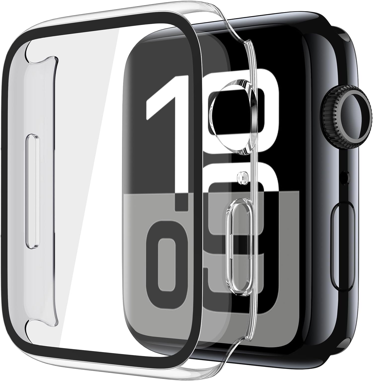 Misxi 2 Pack Tempered Glass Case Compatible for Apple Watch Series 11 (2025) Series 10 46mm, Hard PC Screen Protector Protection Ultra-Thin Lightweight Scratch-Resistant Cover for iWatch, Transparent