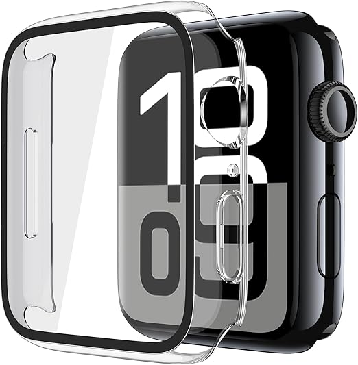 Misxi 2 Pack Tempered Glass Case Compatible for Apple Watch Series 10 (2024) 46mm, Hard PC Screen Protector Protection Ultra-Thin Lightweight Scratch-Resistant Cover for iWatch, Crystal Transparent