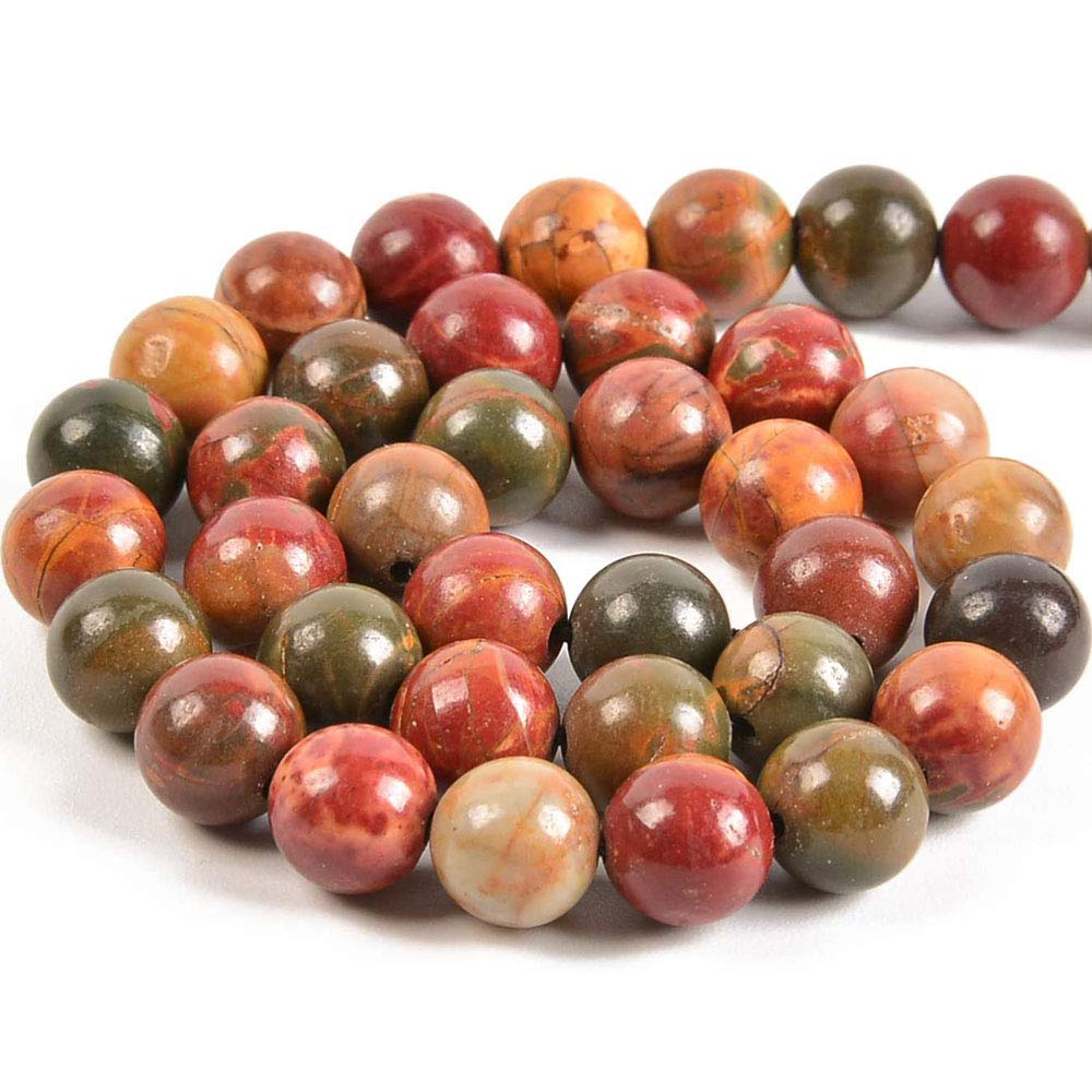 Genuine Picasso Jasper Beads for Jewelry Making Gemstone Semi Precious Stone Round 6mm Strand 15"(60-62pcs) — view 2