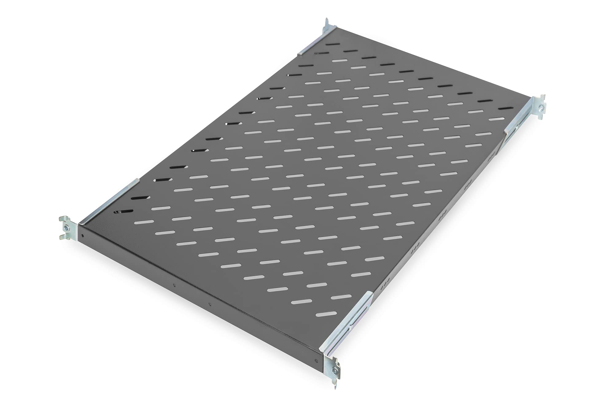 DIGITUS Shelf - Variable depth - For fixed installation - 19-inch - 1U - Load capacity 50 kg - For network and server cabinets - From 1000 mm cabinet depth - Black