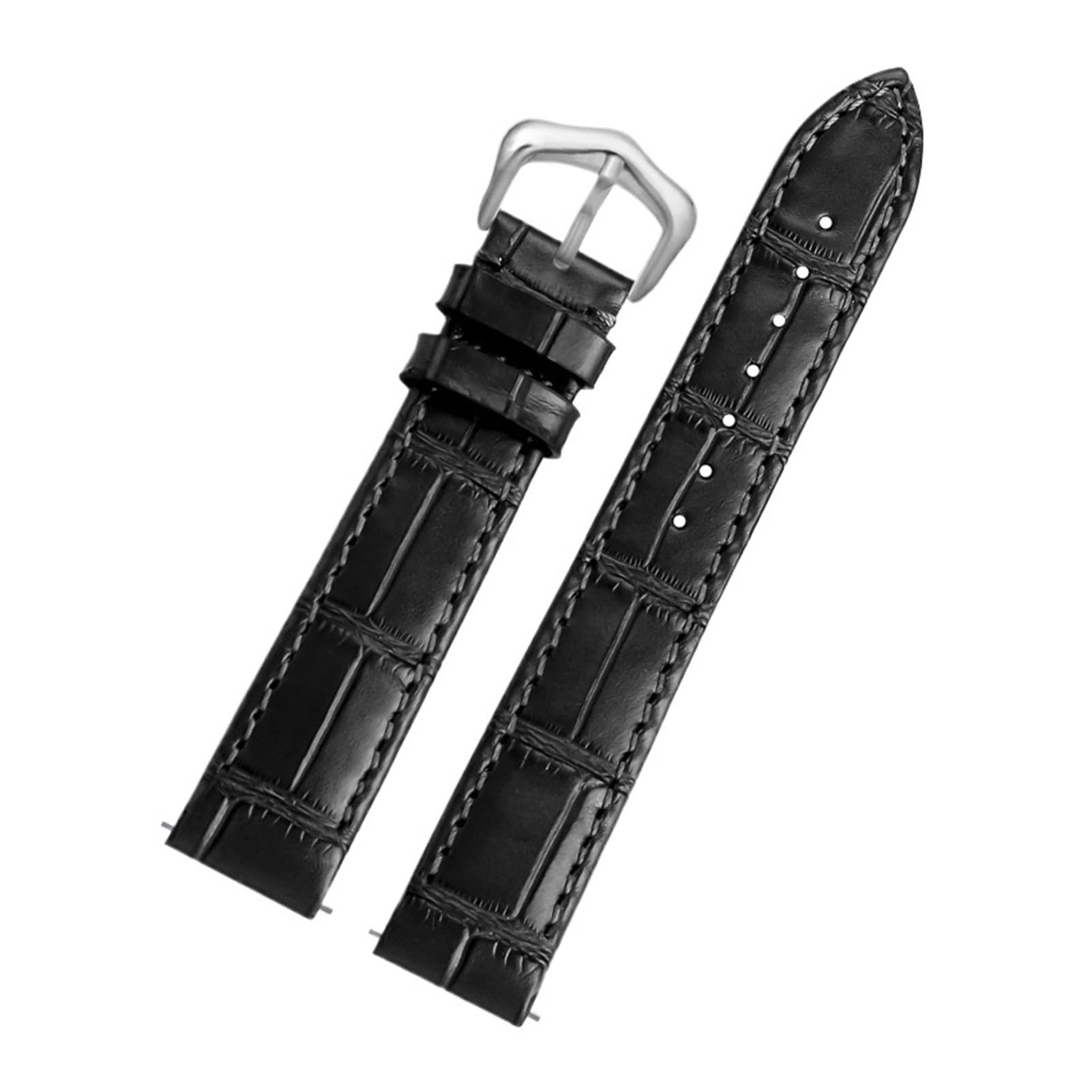Correa de cuero liberación rápida 15,5 mm 17, compatible con Cartier Santos 38 Dumont pequeña mediana reloj hebilla Pulsera azul