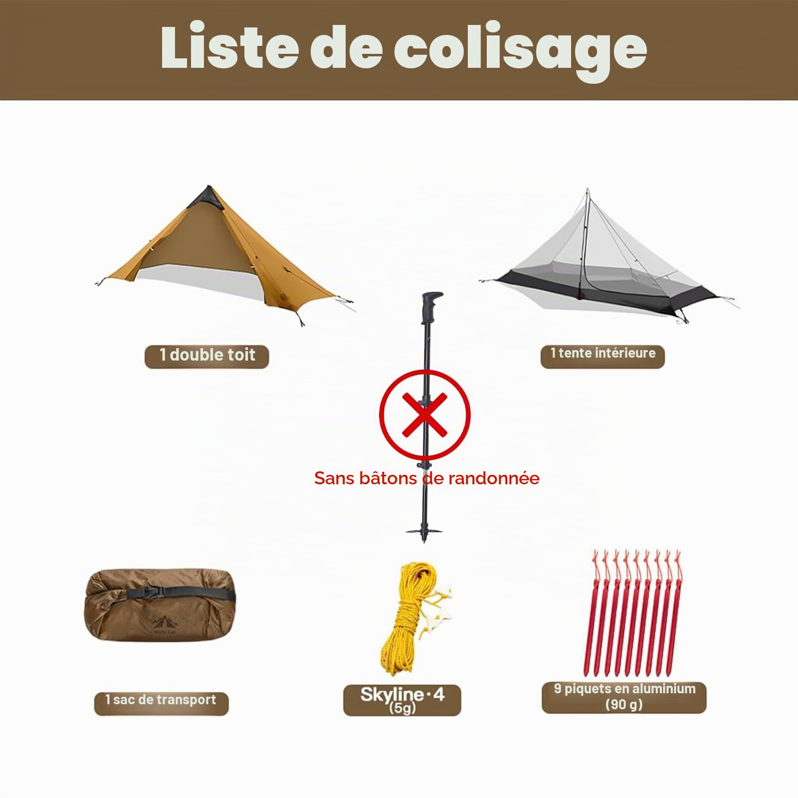 Night Cat Tente Ultra Légère: 1 Personne Imperméable Legere Tente de Randonnée pour Camping Trekking Montage Facile