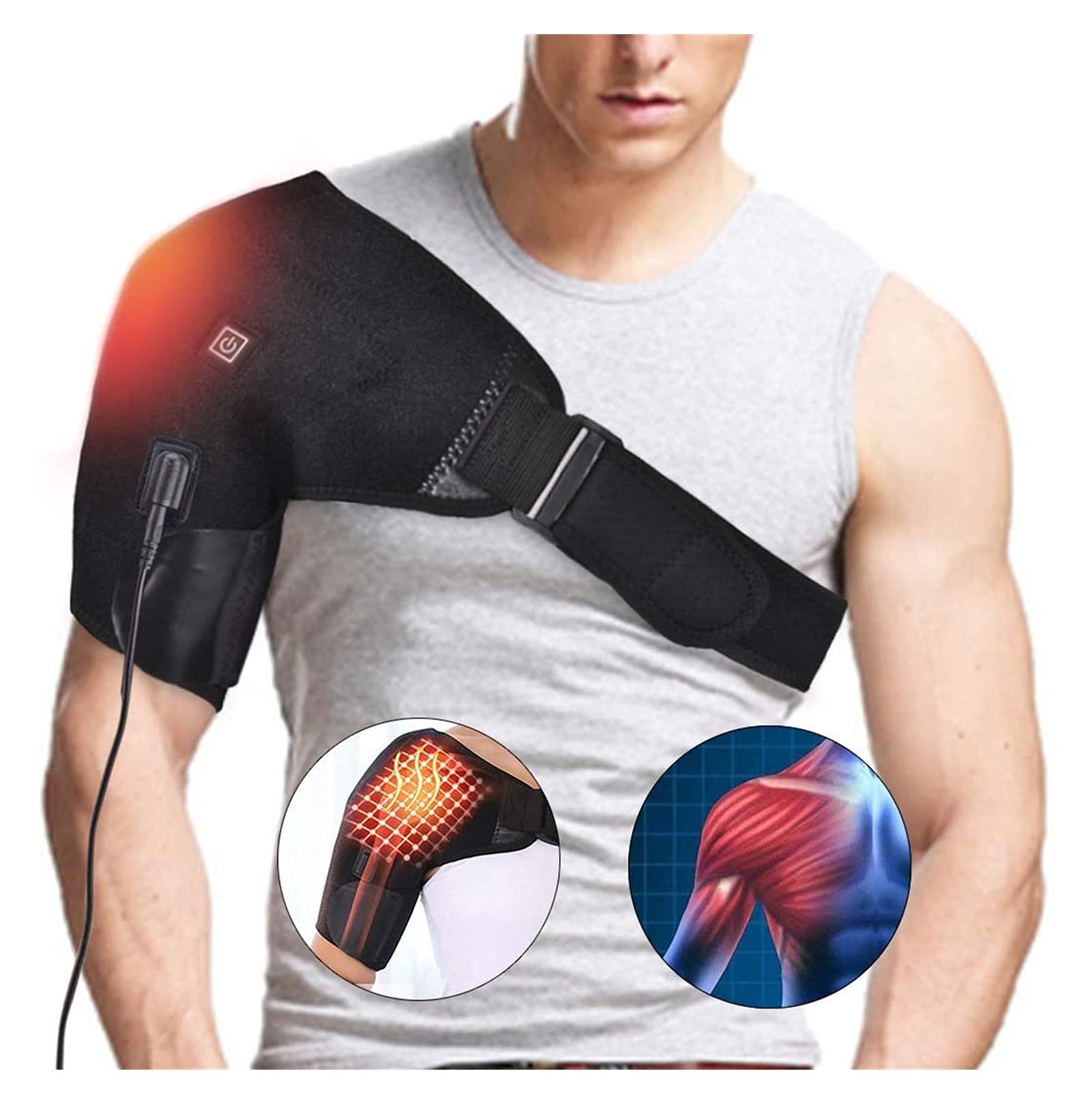 Buy Heated Shoulder Brace Support Wrap 3 Heat Settings Heating Pad