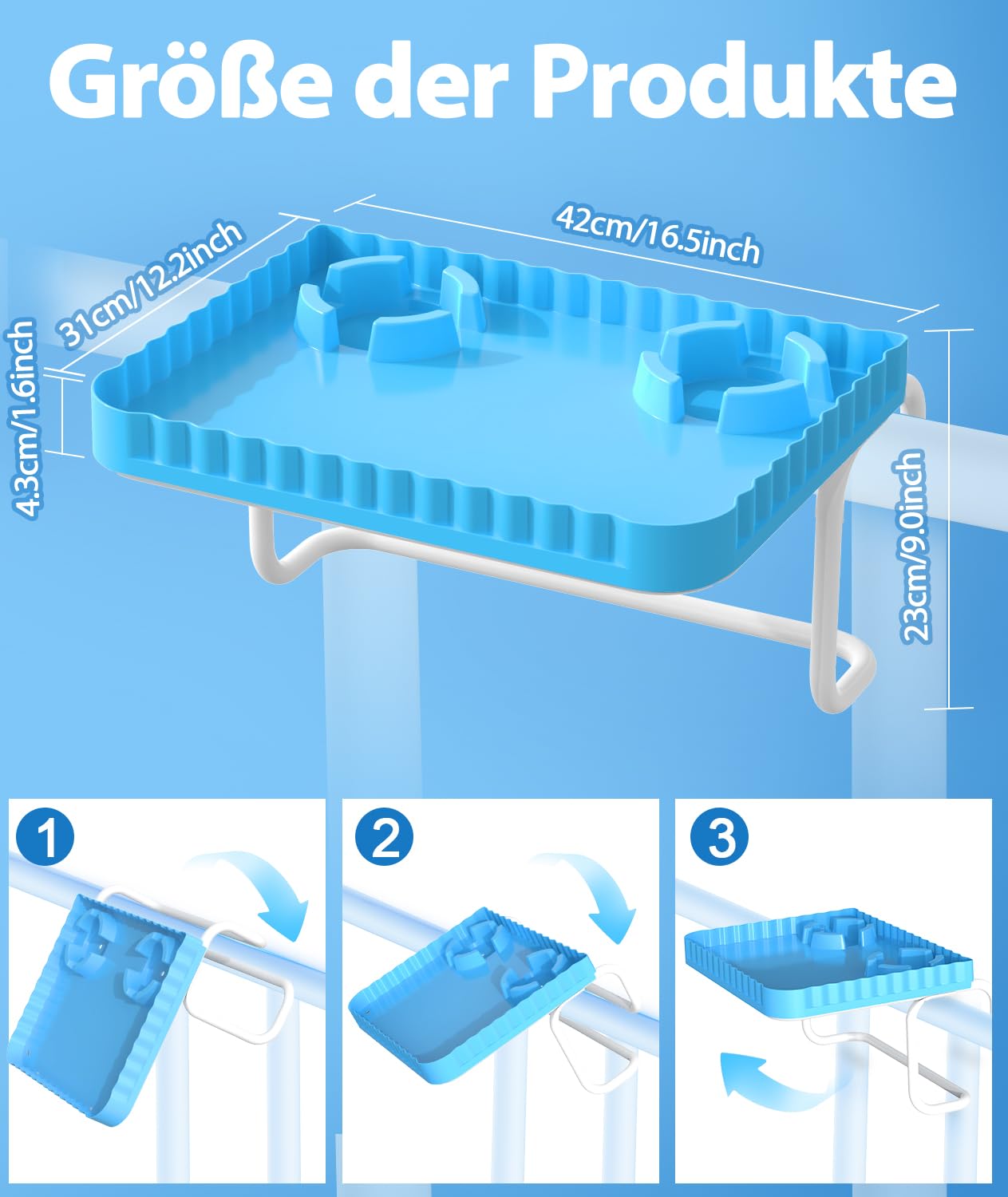 Table de piscine bar portable bleu pour piscines hors sol rondes rectangulaires ovales accessoires