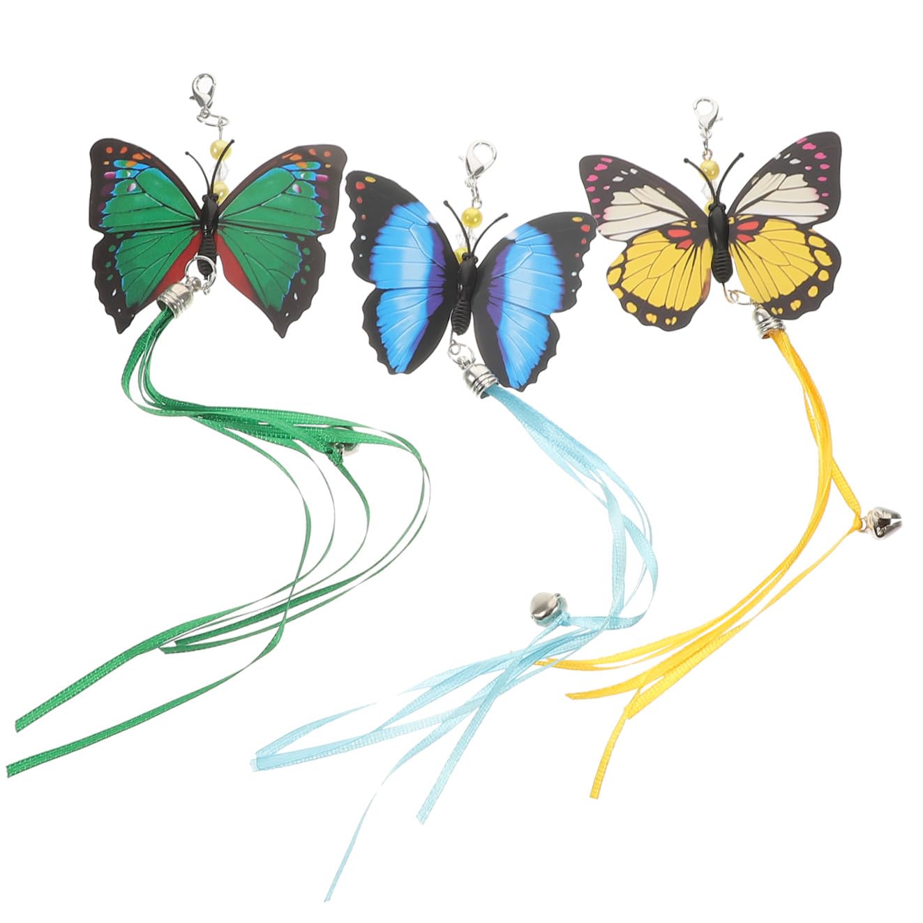 POPETPOP 6pcs Cat Teaser Replacement for Indoor Cats Flexible Butterfly Refills Interactive Toys to Relieve Stress Promote Exercise Engaging Playtime for Kittens