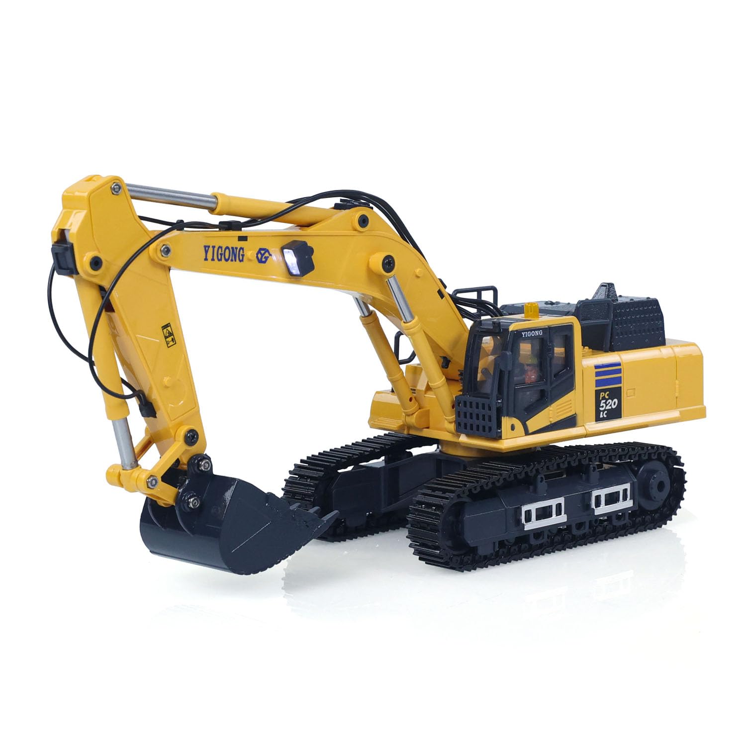 TOUCAN RC HOBBY 1/50 Excavadora controlada por radio PC520 Vehículo de construcción de excavadora RC eléctrica juguete modelo terminado cadenas de metal luces sonidos unidad para regalos especiales