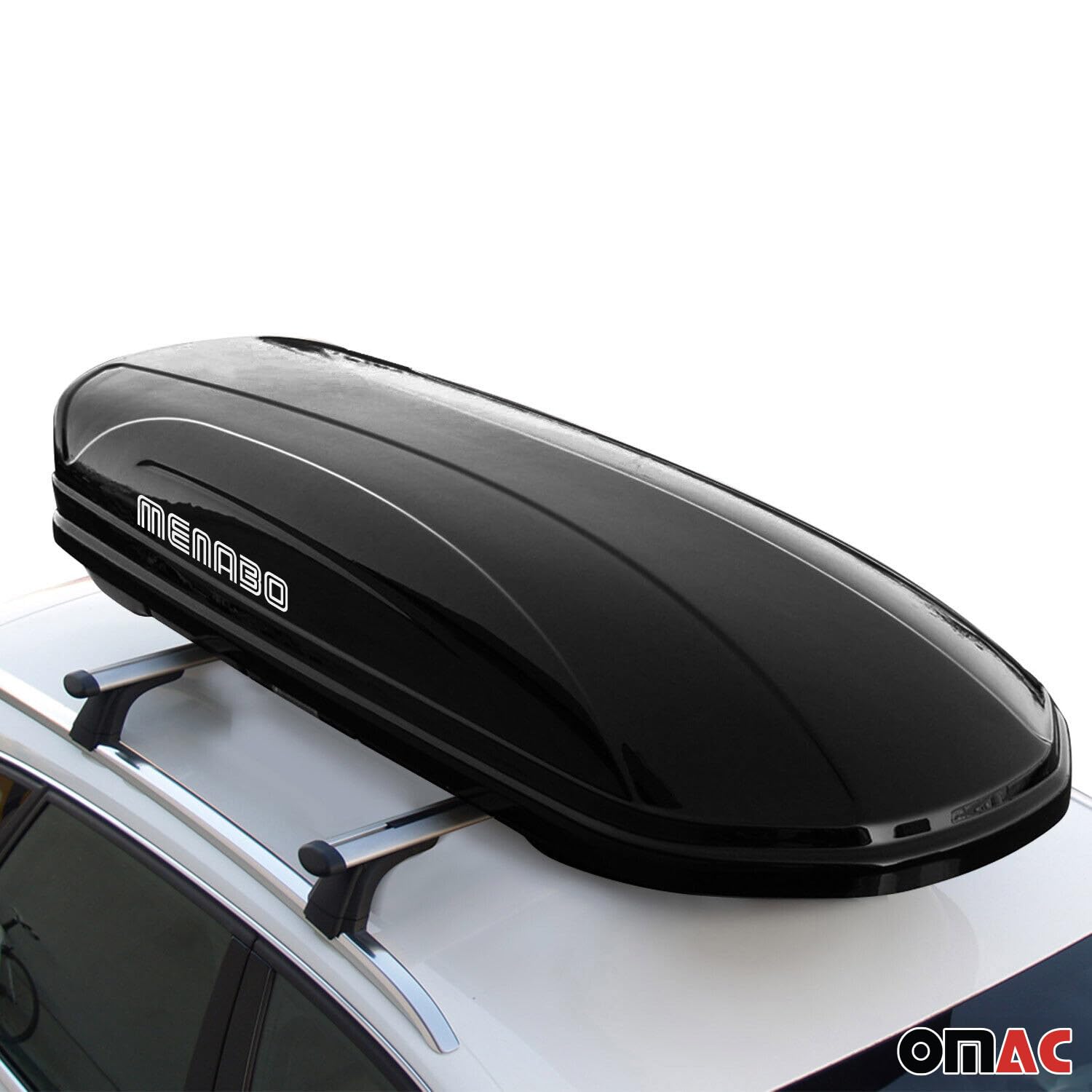 OMAC Car Roof Box 11 Cubic Ft. Rooftop Cargo Carrier Roof Mount Storage Box Black