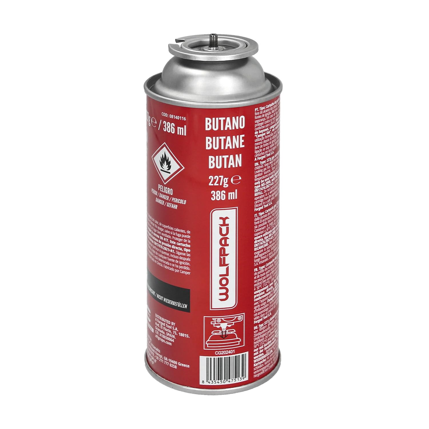 Cartucho Gas B250 (0,​227 Kg.)