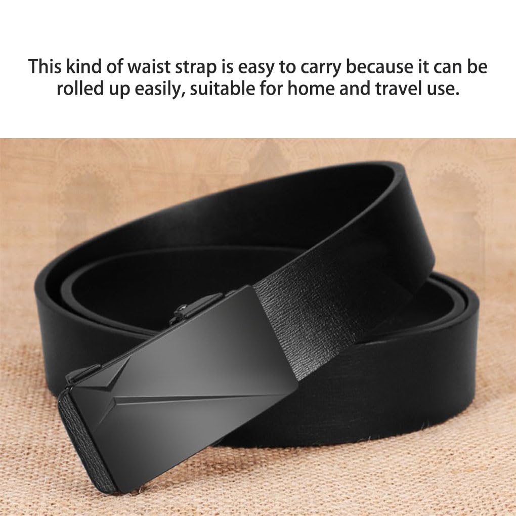 Cinturón de cuero para hombre, deslizante, hebilla automática, bloqueo, pantalones, cintura, decoración, regalo de negocios, 100 cm