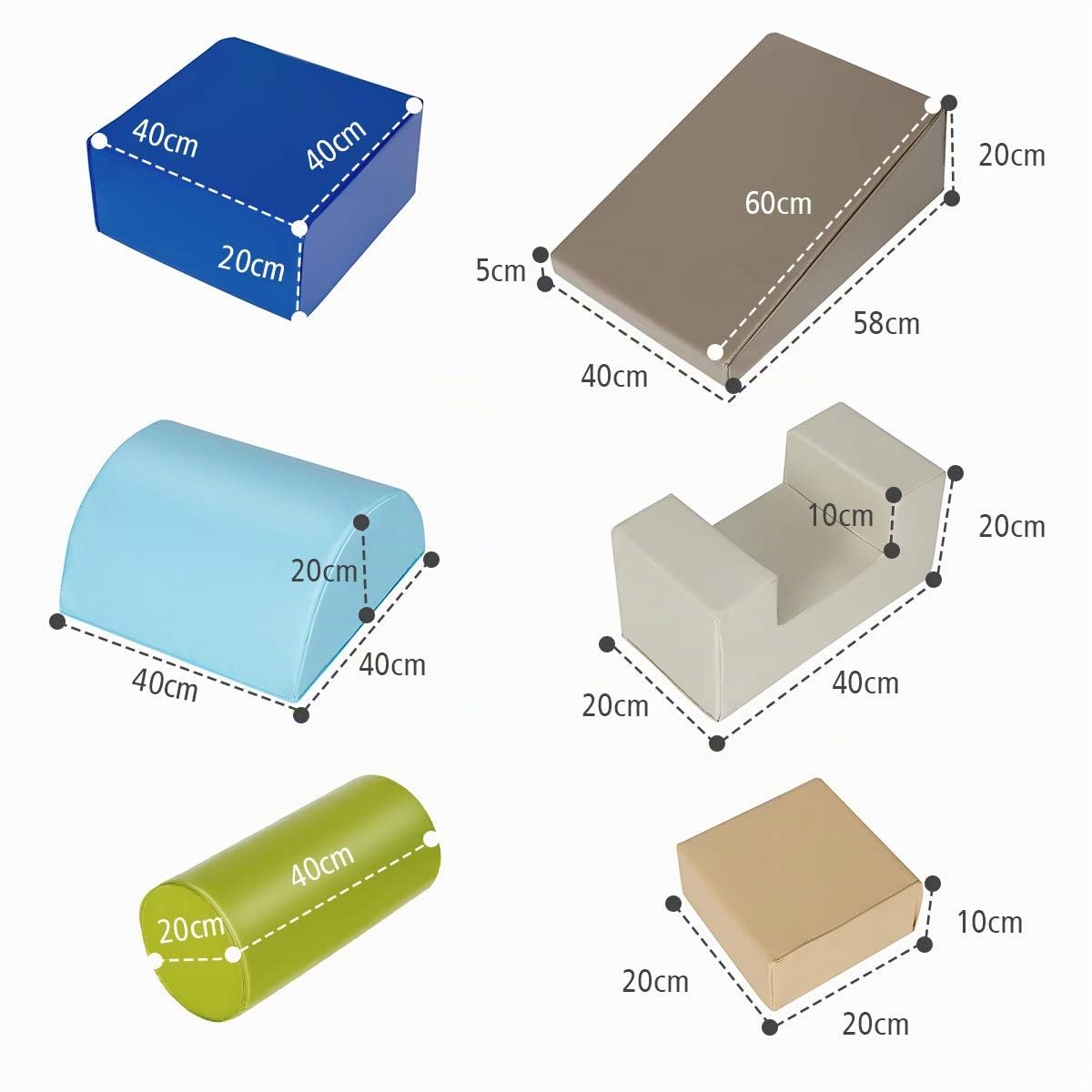 COSTWAY 6PCS Blocs de Construction en Mousse Fait en PU+EPE Colorée Jouets Educatifs pour Dvelopper Les Cpacités Mtrices des Enfants d'Âge Préscolaire, Bébés (Citron Vert)