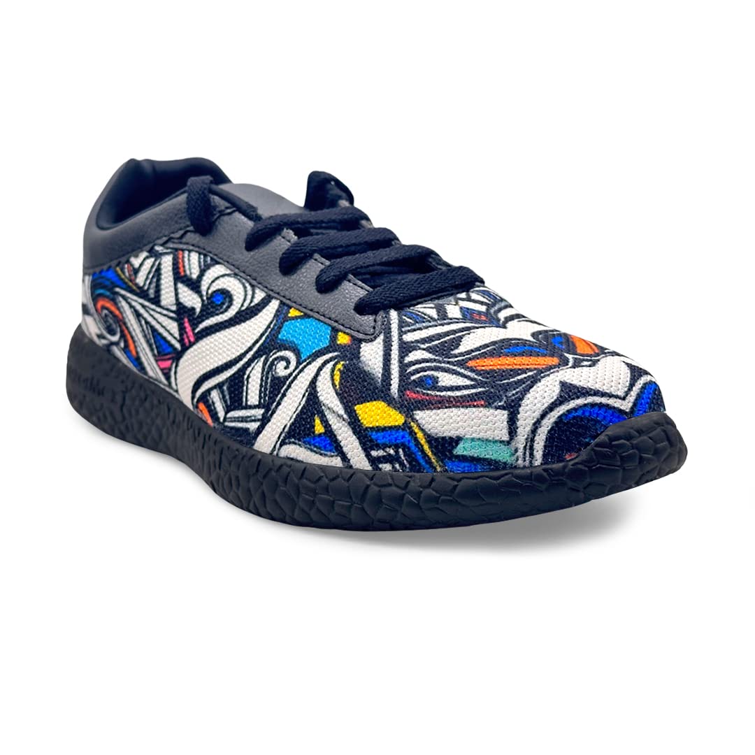 KazarMax Women Black Graffiti Sneaker Shoes- 3 UK (B09HBYHWZ4) Amazon Price History, Amazon Price Tracker